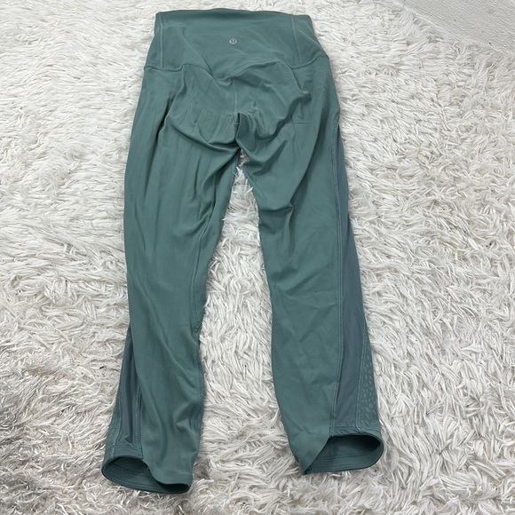 Lululemon Nulu and Mesh Mid-Rise Yoga Crop 23" Tidewater Teal - Picture 6 of 6